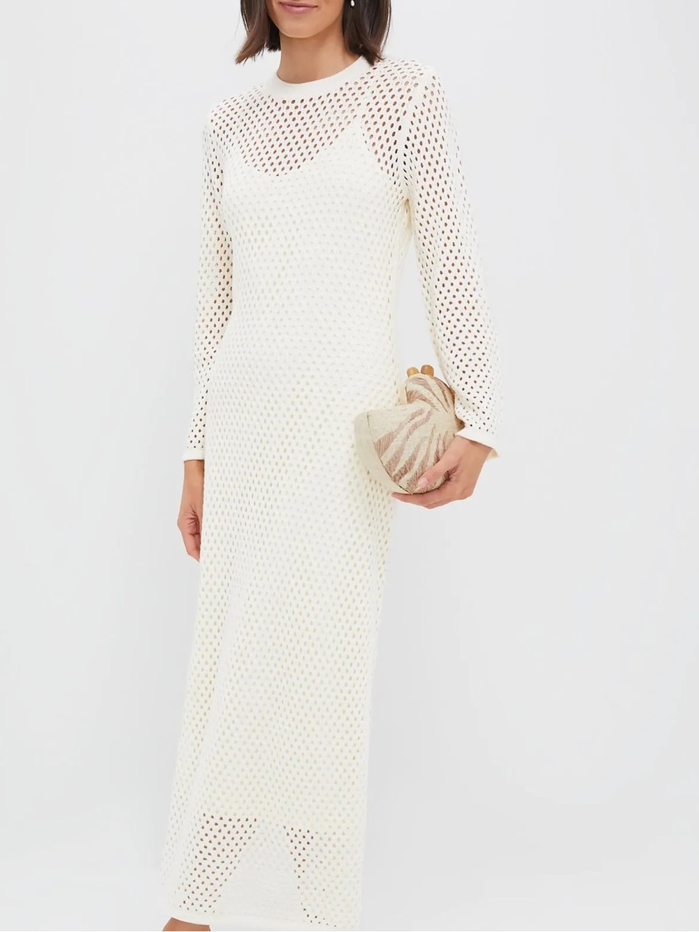 Tuckernuck Hyacinth House Cream Open Knit Amanyara Maxi Dress